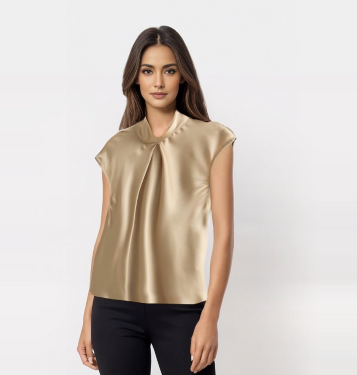 LYRA | Blouse sans manches en satin élégant